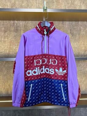 🚩steal Gucci Red & Navy Colorblock Windbreaker Jacket